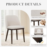 COLAMY Upholstered Dining Chairs Set of 2, Modern Kitchen Chairs with Back, Fabric Side Chair with Wood Legs for Dining Room Kitchen Restaurant, Beige COLAMY