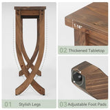 TRIBEWOOD Solid Wood Console Table for Entryway, 63-Inch Long Sofa Table, Farmhouse Hallway Table for Living Room, Entrance, Foyer (Brown) TRIBEWOOD