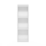 Furinno Fulda Book Shelf, 3-Tier Modern Narrow Bookshelf, 10-in Width Bookcase, 9.3" x 9.8" x 31.5", for Living Room, Bedroom, Home Office, White Furinno