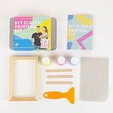 Gift Republic Screen Printing Craft Gift Tin | Complete Kit for DIY Fabric Printing | Includes Frame, Yellow, Pink & Blue Paint | Fun Craft for Teens & Adults | Beginner-Friendly Set Gift Republic