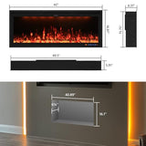 Valuxhome 42 inch Electric Fireplace Heater with App & Remote Control, Recessed and Wall Mounted Electric Fireplace, 1-9H Timer, 13 * 13 * 13 Color Combinations, Screen Touch, 1500/750W Valuxhome
