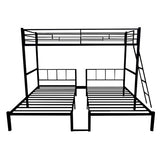 CXRCY Heavy Duty Triple Bunk Bed, Twin Over Twin Over Twin with Guardrails, Inclined Ladder & Storage, Detachable Metal Bunk Bed for 3, Converts to 3 Separate Twin Beds CXRCY