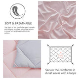 NexHome Twin Comforter Set Pink&Grey,2 Pieces Lightweight Comforters Twin Size Reversible Bedding Comforters Sets,Down Alternative Comforter Bed Set Quilt Blanket(68x88In Comforter & 1 Pillowsham) NexHome