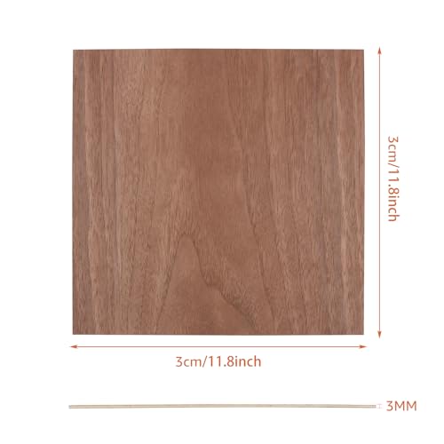 6 Pack 11.8 × 11.8 Inch Walnut Plywood Sheets, 1/8 Inch - 3mm Square Unfinished Wood Craft for Laser Cutting & Engraving, School DIY Projects, Painting, Fretwork, CNC Cutting, and Wood Burning SENENQU