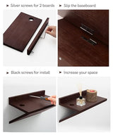 Sivapleso Modern Floating Nightstand Wooden Hanging Bedside Table with Cable Hole Small Wall Mounted Night Stand Shelf Organizer for Bedroom Livingroom 13 Inch Wide 7 Inch Deep Sivapleso