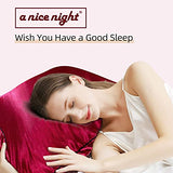 A Nice Night Satin Silky Soft Quilt Sexy Luxury Super Soft Microfiber Bedding Comforter Set, Light Weighted (Red, King) A Nice Night