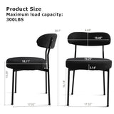 JETEAGO Dining Table and Chair Set 31.5" Black Round Table&2 Boucle Upholstered Chairs for Kitchen Dining Room Small Space 3 Piece Dining Table and Chair Set (Black) JETEAGO