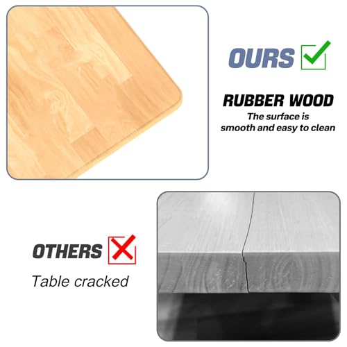 WALMANN Heavy Duty Adjustable Height Workbench 47.75" x 23.25", Rubber Wood Top Work Table for Garage, Workshop, 2000 lbs Load Capacity WALMANN