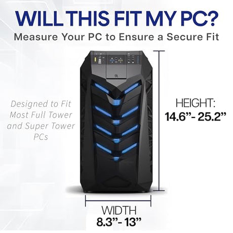 VIVO Under Desk and Wall 8.3 to 13 inch Wide Office and Gaming PC Mount, Large Computer Case CPU Machine Holder with Swivel and Locking, Holds 44 lbs, Black, MOUNT-PC01L VIVO