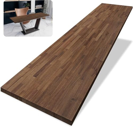 Howizz 60 x 25 in. Solid Wood Table Top, Dark Walnut Stained Acacia Desktop for Standing Desk/Office Tabletop/Countertop, 0.7in. Thick Howizz
