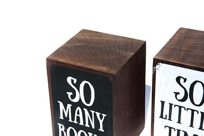 RidgeCraft Solid Wood Book Ends, bookends for Shelves, Decorative bookends, Gifts for Book Lovers, Book Book Holder Stand, Cute Bookends for Desk, Book Worm, Bookshelf Accessories, Heavy Bookend