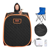 VEVOR Portable Personal Steam Sauna Spa Tent with 2L 1000 Watt Steam Generator, Includes Foldable Chair, Home Therapeutic Sauna Blanket for Detox Relaxation, Time & Temperature Remote Control, Black VEVOR