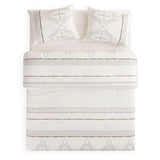 Wake In Cloud - Boho Comforter Set, Farmhouse Bohemian Western Aztec Neutral Aesthetic, Soft Lightweight Bedding, 3 Pieces, Beige, Queen Size Wake In Cloud