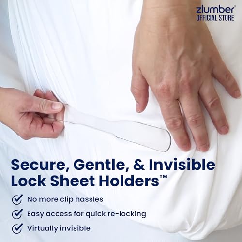 The Original USA Patented ZlumberLock – Secure Sheet Holder with Heavy-Duty Mattress Straps – No More Loose Bedding, Universal Fit, Easy One-Time Installation Zlumber