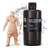ELEGOO Water Washable 2.0 3D Printer Resin Beige 1000g, Low Shrinkage High Durability 395-405nm Fast Curing 3D Printing Liquid, High Strength and Toughness Resin for LCD/SLA/DLP Resin Printers ELEGOO