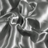 Holawakaka Luxurious Solid Satin Silk Like Comforter Set Ultra Soft Silky Quilt Breathable Bedding Bed-in-A-Bag King Size (Grey) Holawakaka