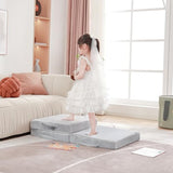 Givjoy Foldable Floor Mattress for Kids, Toddler Washable Tri Folding Floor Nap Mat for Sleeping Daycare, Child Trifold Futon Sofa Bed with Storage Bag for Playroom, Bedroom, Girls and Boys Givjoy