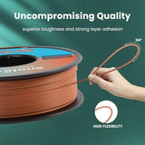 TEQStone Wood PLA Filament 1.75mm Brown 1KG, 15% Real Wood Fiber Infused, Perfectly Wound Consistent Diameter +/-0.03mm 3D Printer Filament Vacuum Packaging (Rosewood Color Tone) TEQStone