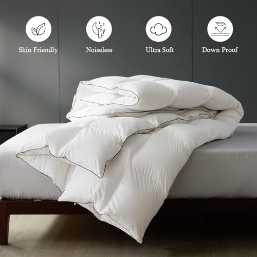 sleeprove King Size Down Comforter,All-Season Duvet Insert with 8 Loops,Noiseless Luxury Comforter,White,106x90 inches sleeprove