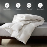 sleeprove King Size Down Comforter,All-Season Duvet Insert with 8 Loops,Noiseless Luxury Comforter,White,106x90 inches sleeprove