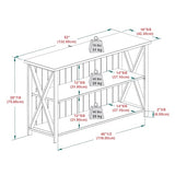 Walker Edison Solid Wood Farmhouse Storage Console, 52 Inch, White/Grey Wash Walker Edison