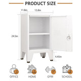 24.5"H Metal Locker Storage Cabinet with Lock - Small Lockable Employees Locking Cabinet Steel Locker Adjustable Shelf & Feet, Single Door Lockable Cabinet for Home, School, Office, Gym (White) pozdeg
