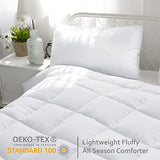 Moonsea Down Alternative Comforter Duvet Insert Queen Size White, Queen Size Blanket Duvet Insert with Corner Tab, Lightweight, All Season, Plush Siliconized Fiber Fluffy Filling - Box Stitched Moonsea