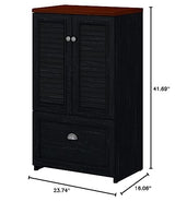 Bush Fairview 41.69-Inch H Storage Cabinet with 3 Shelves, Antique Black/Hansen Cherry (WC53980-03) Bush Business Furniture
