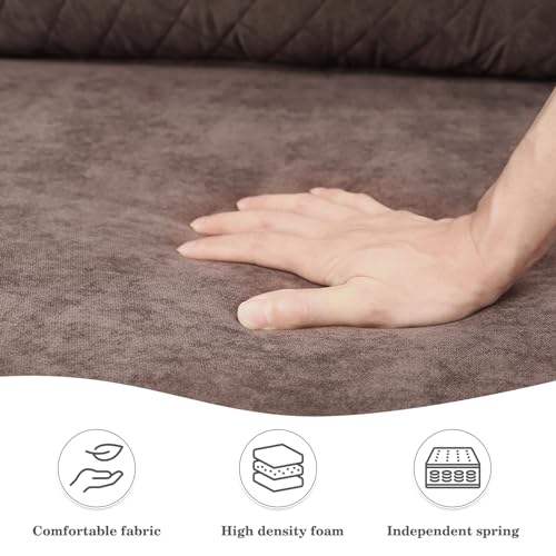 Vesgantti 65" Brown Loveseat – Mid-Century Modern 2-Seater Sofa, Tool-Free Assembly, Compact & Comfy Vesgantti