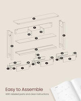 VASAGLE LIRY Collection - Console Table with 3 Drawers and Open Storage Shelf, Narrow Entryway Sofa Table for Living Room, Farmhouse Style, Metal Corners, Honey Brown ULNT142KB02S VASAGLE