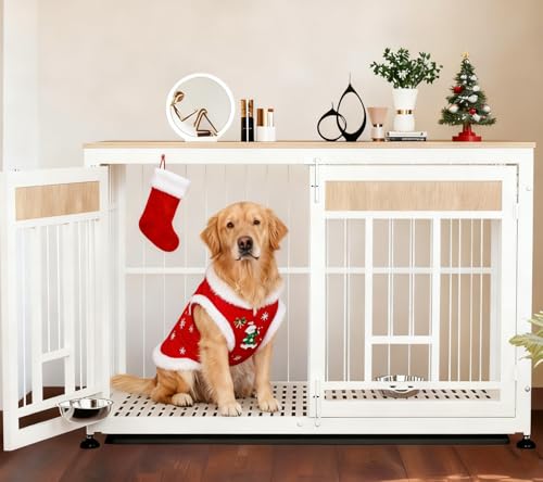 Heavy Duty Dog Crate Furniture for Large Dog, 48 Inch Decorative Pet House End Table, Extra Large Wooden Cage Kennel Furniture Indoor OLYMSOLD