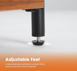 Sweetcrispy 3-Tier End Table Side Tables with Adjustable Feet,Small Nightstand Space-Saving for Bedroom Living Room Office, Rustic Brown Sweetcrispy