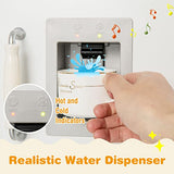 HONEY JOY Corner Kids Kitchen Playset, Little Chef Wooden Play Kitchen for Toddlers, Water Dispenser, Microwave, Range Hood, Refrigerator, Cookware, Modular Pretend Toy Kitchen Set w/Lights & Sounds HONEY JOY