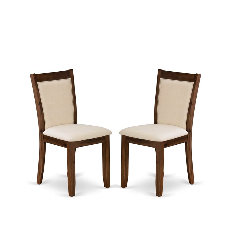 East West Furniture LAMZ9-N8-32 9 Piece Dining Table Set Includes a Rectangle Wooden Table with Removable Leaf and 8 Light Beige Linen Fabric Upholstered Chairs, 42x92 Inch, Walnut East West Furniture