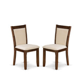 East West Furniture LAMZ9-N8-32 9 Piece Dining Table Set Includes a Rectangle Wooden Table with Removable Leaf and 8 Light Beige Linen Fabric Upholstered Chairs, 42x92 Inch, Walnut East West Furniture