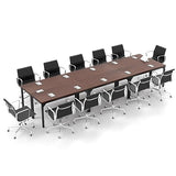 COSTWAY Conference Table Set of 6, 55” x 24” Large Meeting Room Table W/Heavy Duty Steel Frame, 4.5FT Modern Computer Desk for Home, Office, Conference Room, Easy Assembly (6) COSTWAY