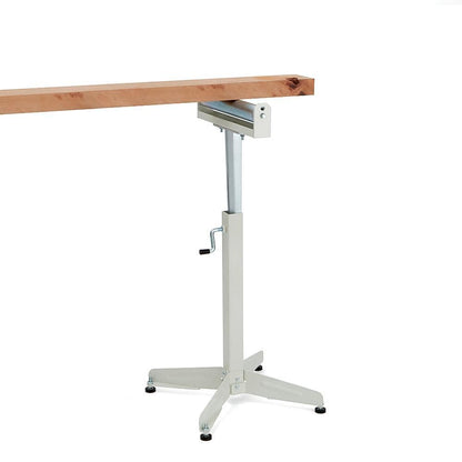 Adjustable Pedestal Roller Material Support Stand HTC HSS-10, with a 16” Ball Bearing Roller - WoodArtSupply