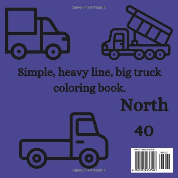 Big Truck Kids Coloring Book: Simple, Heavy Line Drawings for Little Hands WoodArtSupply