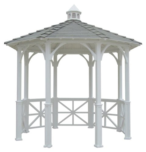 SamsGazebos 10' Octagon English Cottage Garden Gazebo with Cupola, Adjustable for an Uneven Patio, Made in USA SamsGazebos