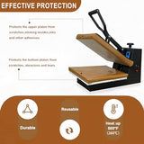 Heat Press Covers 15x15 Inch 2 Piece Set for Top and Bottom Platens | Reusable Teflon Material Heat Press Protective Covers for Sublimation, DTF and Heat Press Transfers EAOENLS