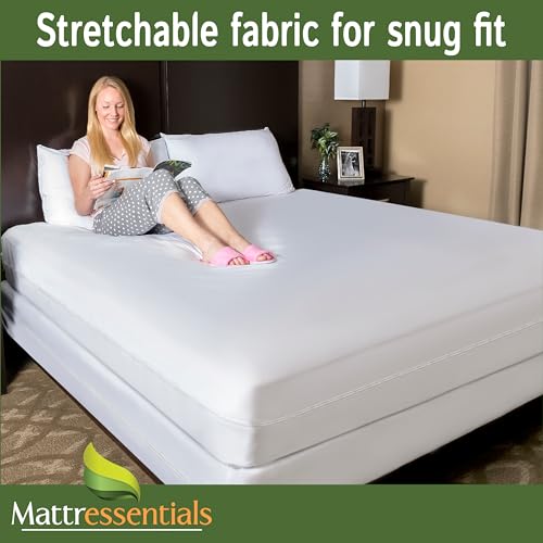 Zippered Full (14"-16" Depth) Mattress Protector - Bed Bug Waterproof Mattress Cover, Premium Quality Hypoallergenic Encasement White Mattressentials