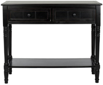 Safavieh American Homes Collection Samantha Distressed/Black 2-Drawer Console Table - WoodArtSupply