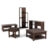 SIMPLIHOME Monroe SOLID ACACIA WOOD 38 Inch Wide Square Rustic Coffee Table in Distressed Charcoal Brown, For the Living Room and Family Room SIMPLIHOME