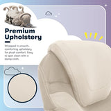 Serta Bryce Executive Office Chair, Ergonomic Computer DeskChairs with Patented AIR Lumbar Support, Comfy Body Pillows, Height Adjustable, Swivel Base with Wheels, Bonded Leather, Cream White Serta