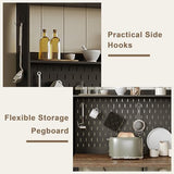 ChooChoo Pantry Cabinet with Charging Station, Kitchen Storage Cabinet with Microwave Stand, Farmhouse Kitchen Hutch with Storage for Living Room， Dining Room, Black & Espresso ChooChoo