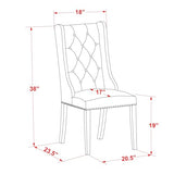 Luxe by East West Furniture LEFO9-AWA-18-9-Piece Kitchen Table Set Includes a Breakfast Table and 8 Brown Linen Fabric Parson Chairs with Button Tufted Chair Back - Antique Walnut Finish. Luxe by East West Furniture