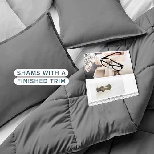 Bare Home Comforter Set - Twin Extra Long Size - Ultra-Soft - Goose Down Alternative - Premium 1800 Series - All Season Warmth (Twin/Twin XL, Grey) Bare Home