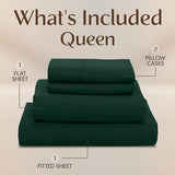 Utopia Bedding Queen Size Sheet Set – 4 Piece Bed Sheets, Soft and Breathable Microfiber, Includes 1 Fitted Sheet, 1 Flat Sheet and 2 Pillowcases – Oeko-Tex - (Emerald Green) Utopia Bedding