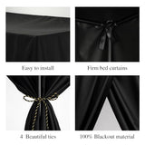 YRDKB Black Canopy Bed Curtains - 4 Corner Post Bed Curtains Queen Lightproof Siamesed Drapes Bed Canopy for Adults & Girls Bedroom Decoration(Black,Queen)