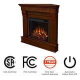 Real Flame Chateau 41" Corner Electric Fireplace with Mantel for Living Room or Bedroom, Replaceable Fireplace Insert Heater, Realistic Log and Flame Effect, Remote Control, Timer. Real Flame